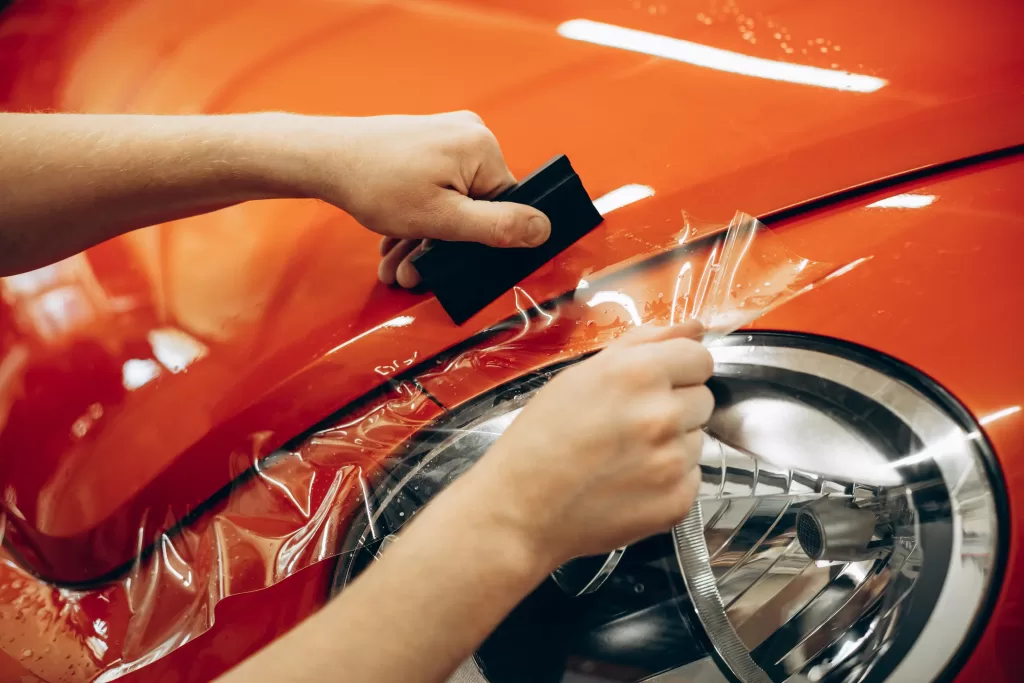 expert installment doing paint protection film